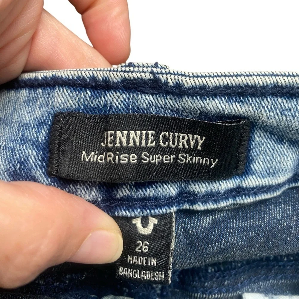 True Religion Jennie Curvy MidRise Super Skinny Jeans size 26 NWT